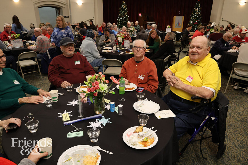 queer older men at Friends & Co queer holiday luncheon for older adults in the Twin Cities 2025