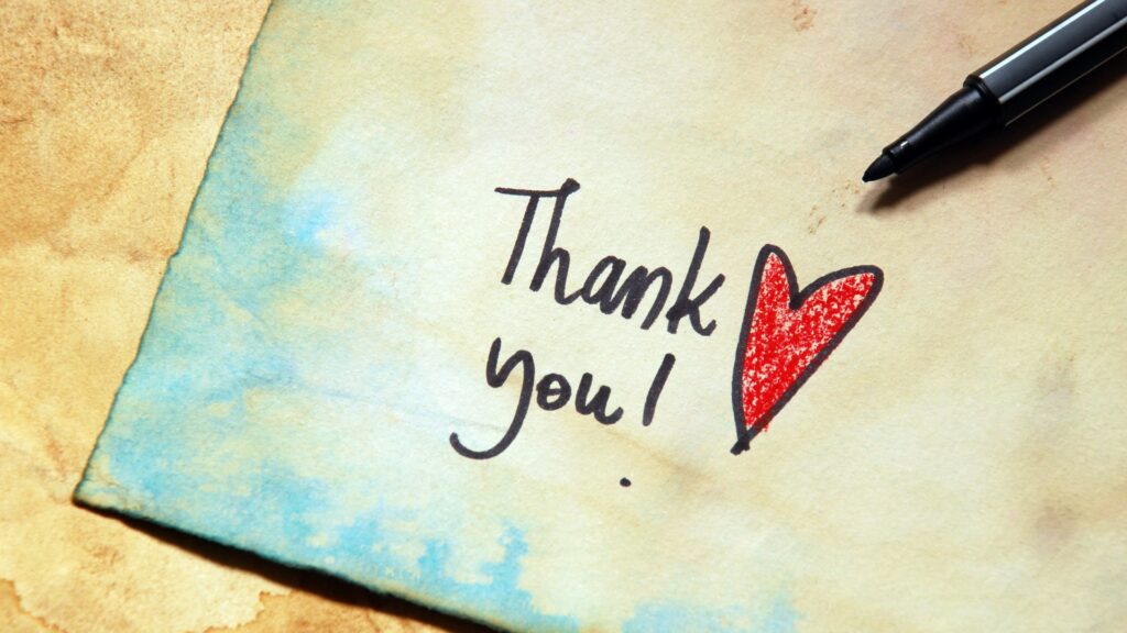 Thank You Note with Heart