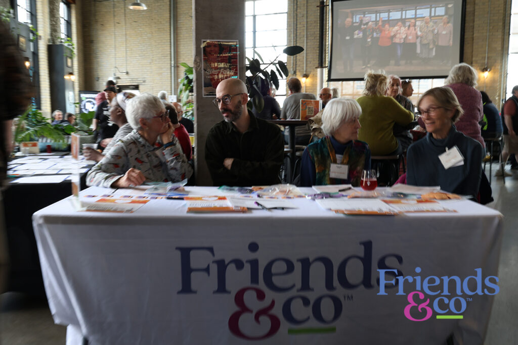 check in table at Friends & Co fundraiser