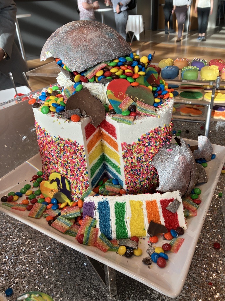 Rainbow pride layer cake